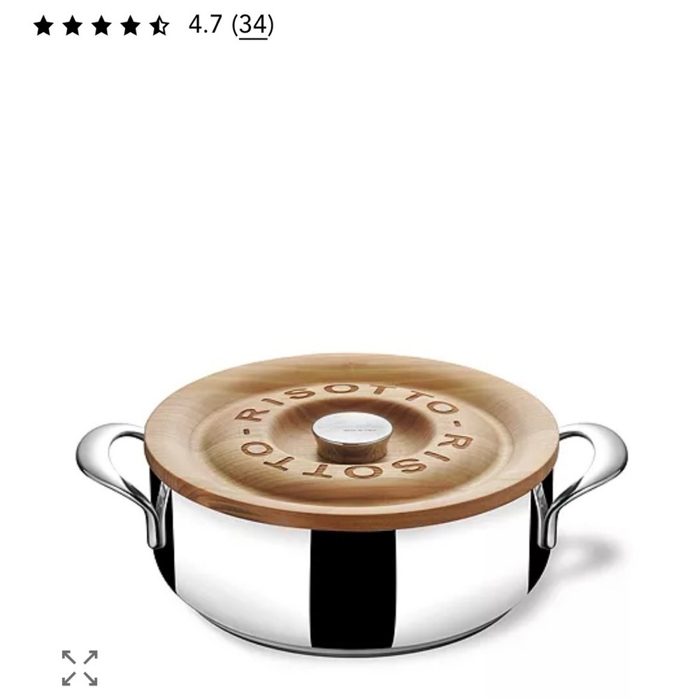 Lagostino - Stainless Steel Risotto Pot with Cherry Wood Lid